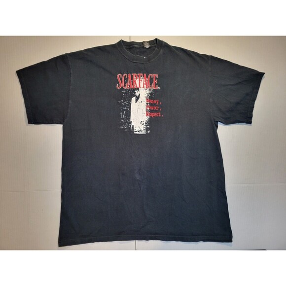 Dragonfly‎ Scarface Universal Studios Embroidered Money Power Respect Shirt XL - Picture 1 of 7